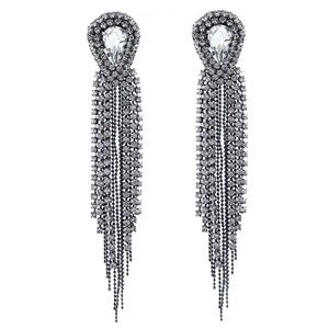 🔴 Crystal & Chain Statement Earrings